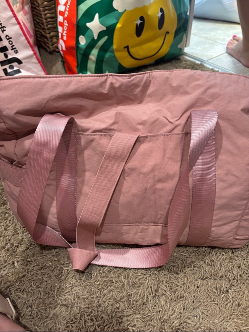 Blush Pink Women's Tote Bag with Shoulder Straps
